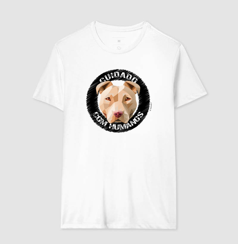 Camiseta Pit Bull, Cuidado com Humanos - Geoma