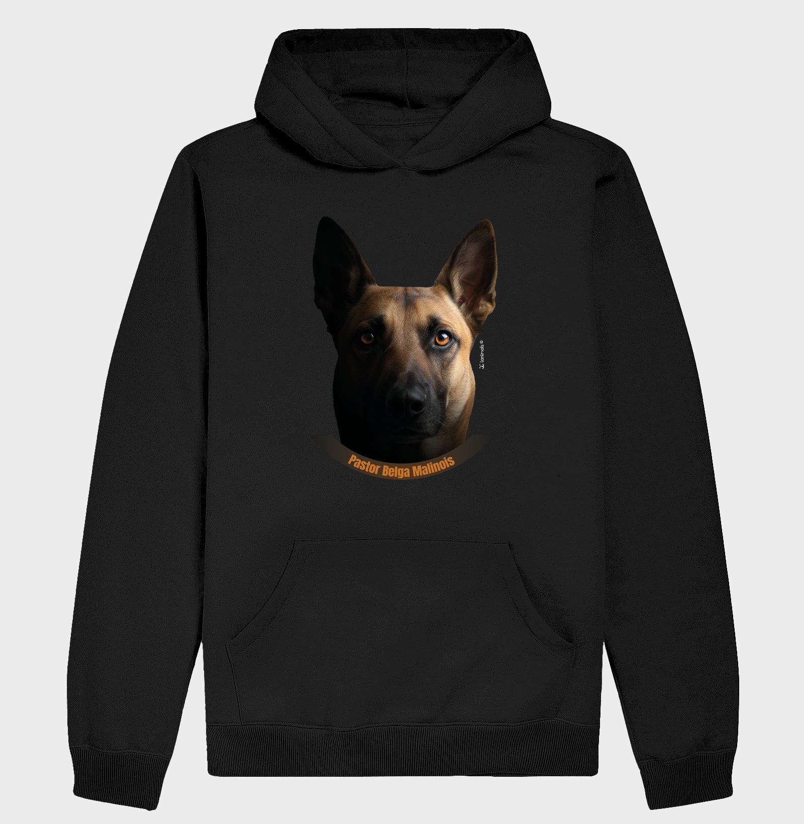 Moletom com Capuz Malinois cor Preta - Face