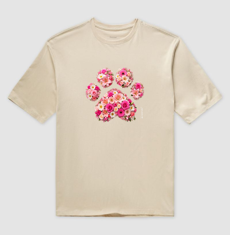 Camiseta Oversized Pata em Flor - Pets - Afeto | iAnimals