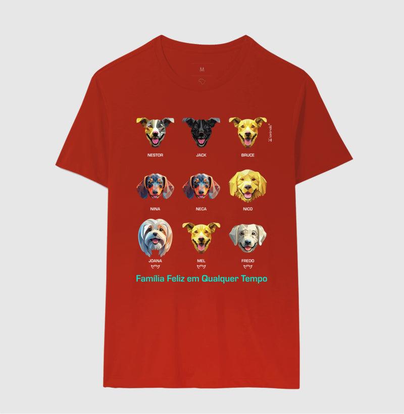 Camiseta Geoma de 1 a 9 Cães  - Personalizada