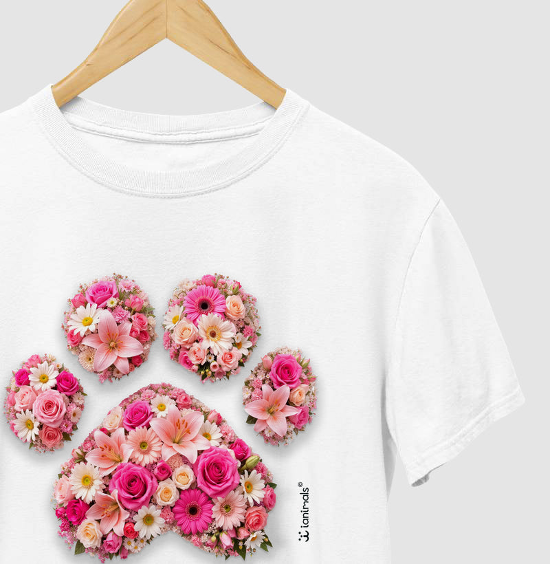 Camiseta Pata em Flor - Pets - Afeto