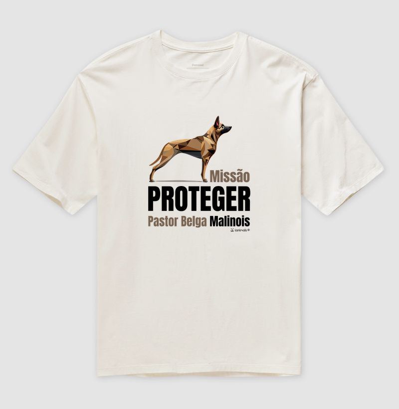 Camiseta Oversized Malinois Missão  Proteger - Essência