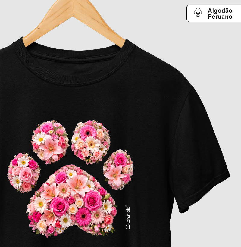 Camiseta INCA SOFT Pata em Flor - Pets - Afeto | iAnimals