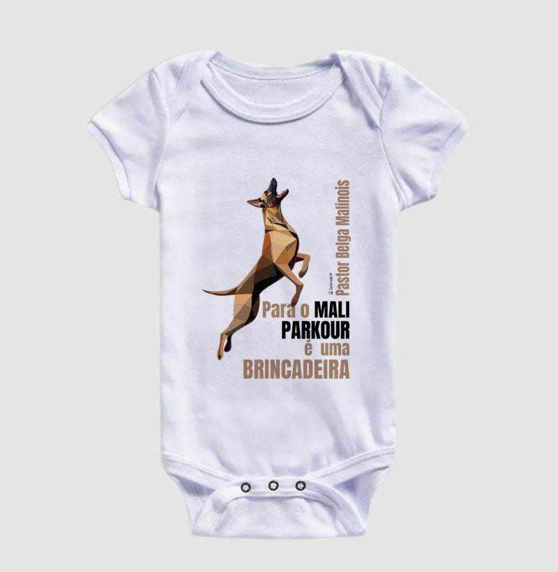 Body Infantil Malinois Parkour é Brincadeira - Essência