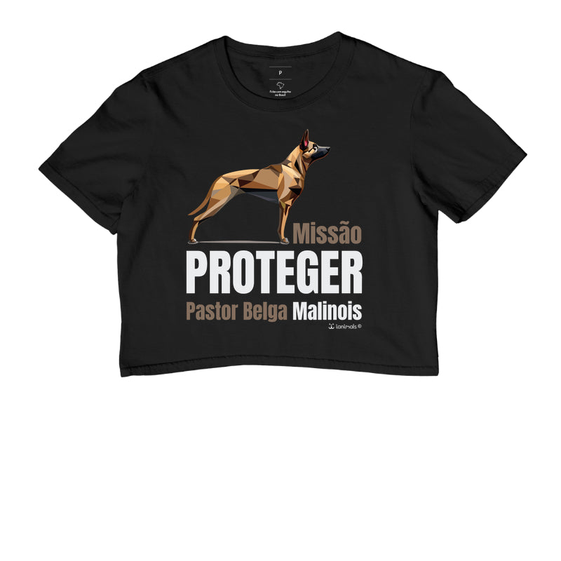 Camiseta Cropped Malinois Missão  Proteger - Essência