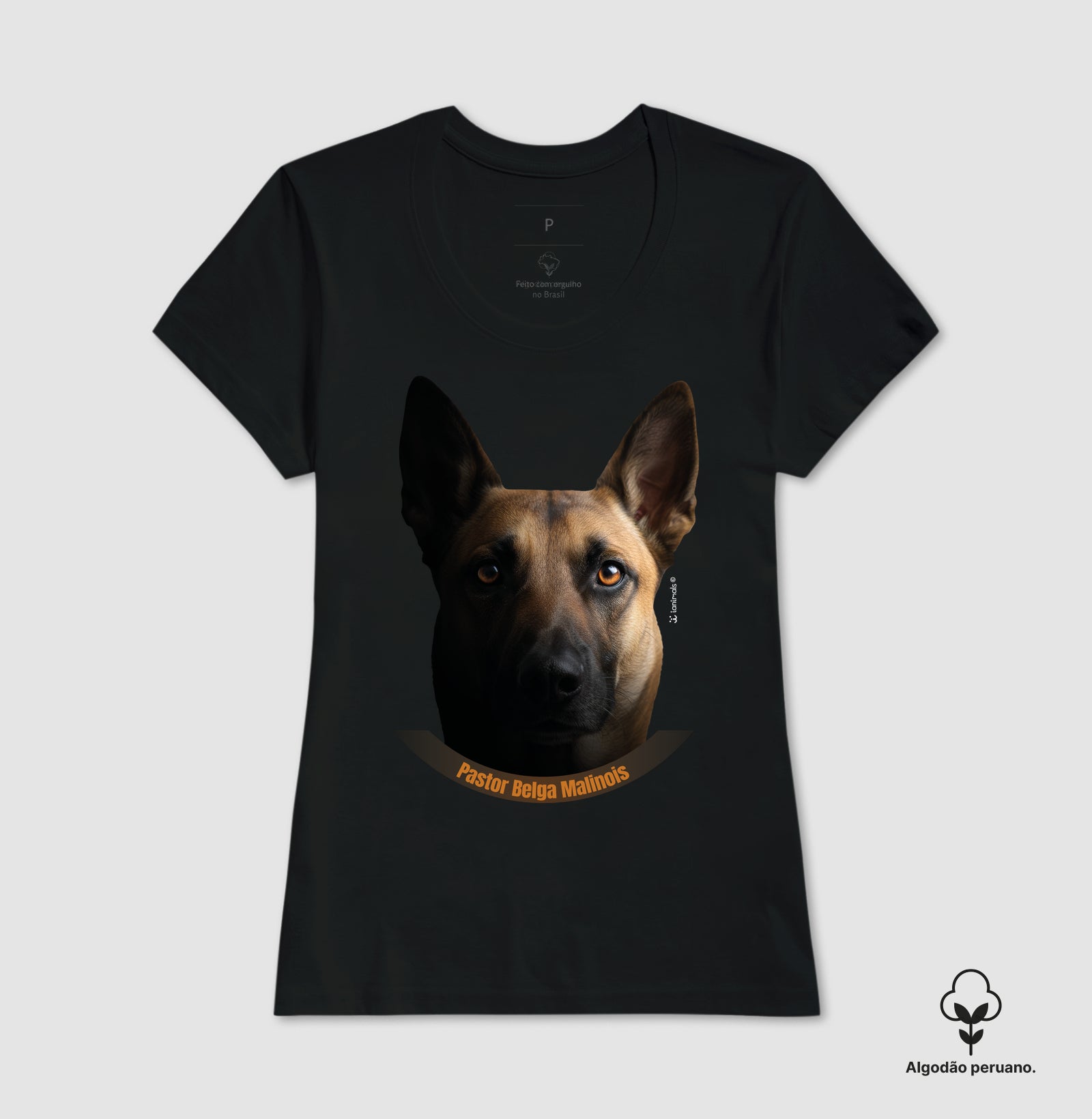 Camiseta INCA SOFT Malinois cor Preta - Face