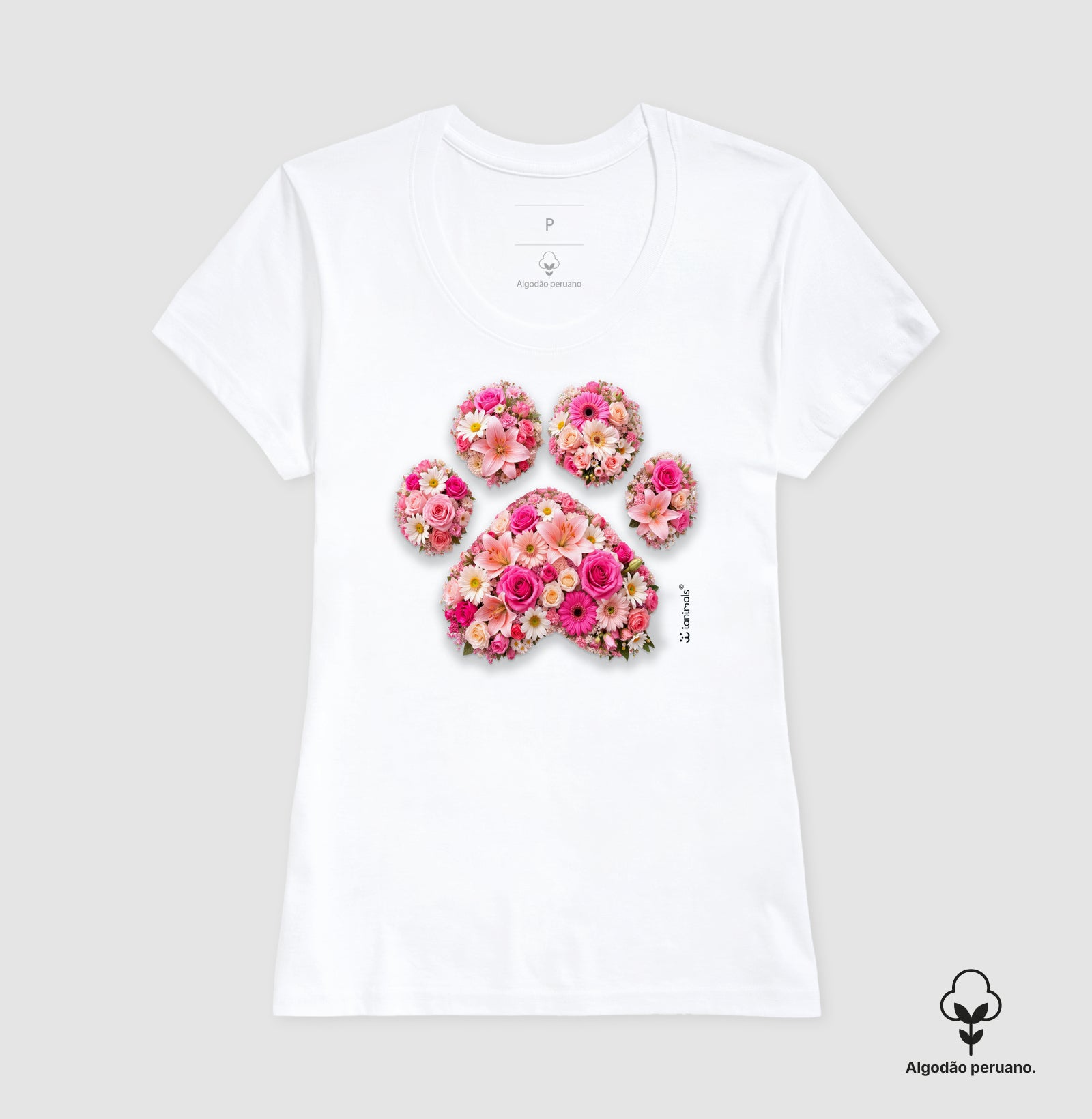 Camiseta INCA SOFT Pata em Flor - Pets - Afeto | iAnimals