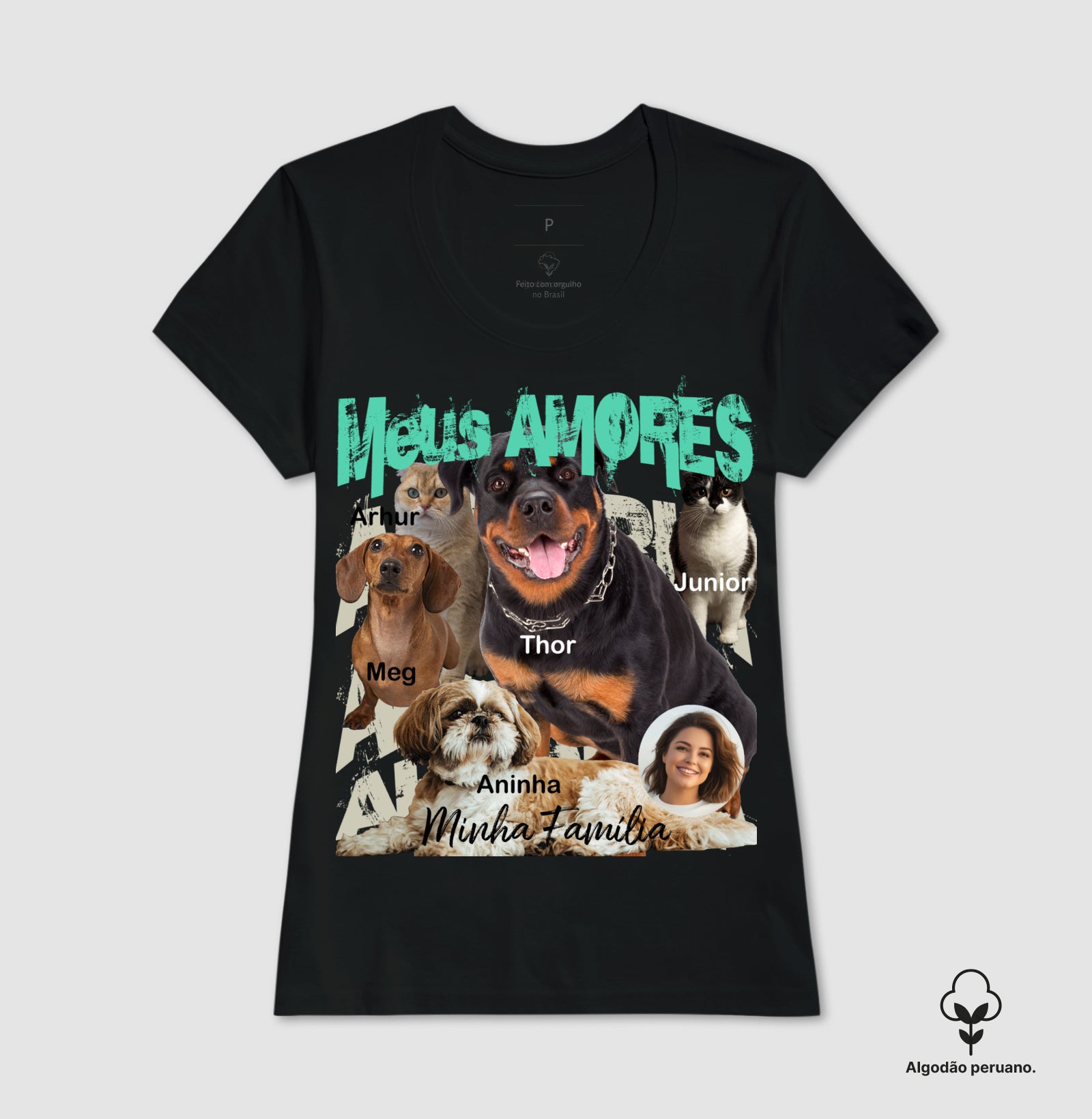 Camiseta Bootleg até 6 fotos /INCA SOFT - Personalizada