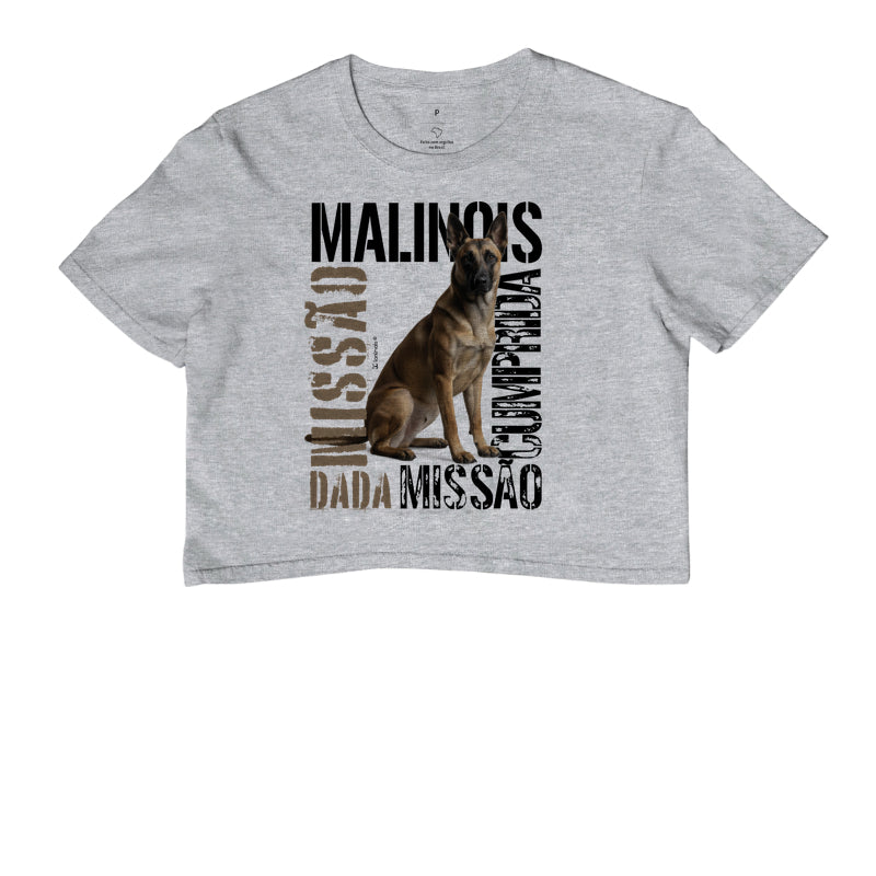 Camiseta Cropped Malinois Missão Cumprida - Essência