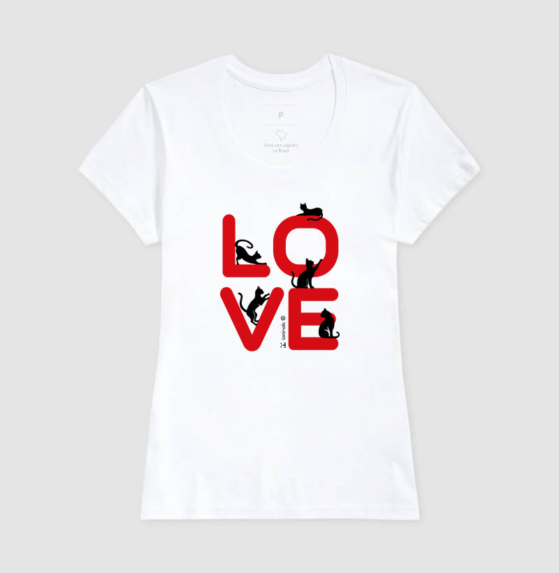 Camiseta Love Cat - Afeto
