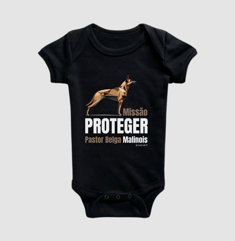 Body Infantil Malinois Missão  Proteger - Essência