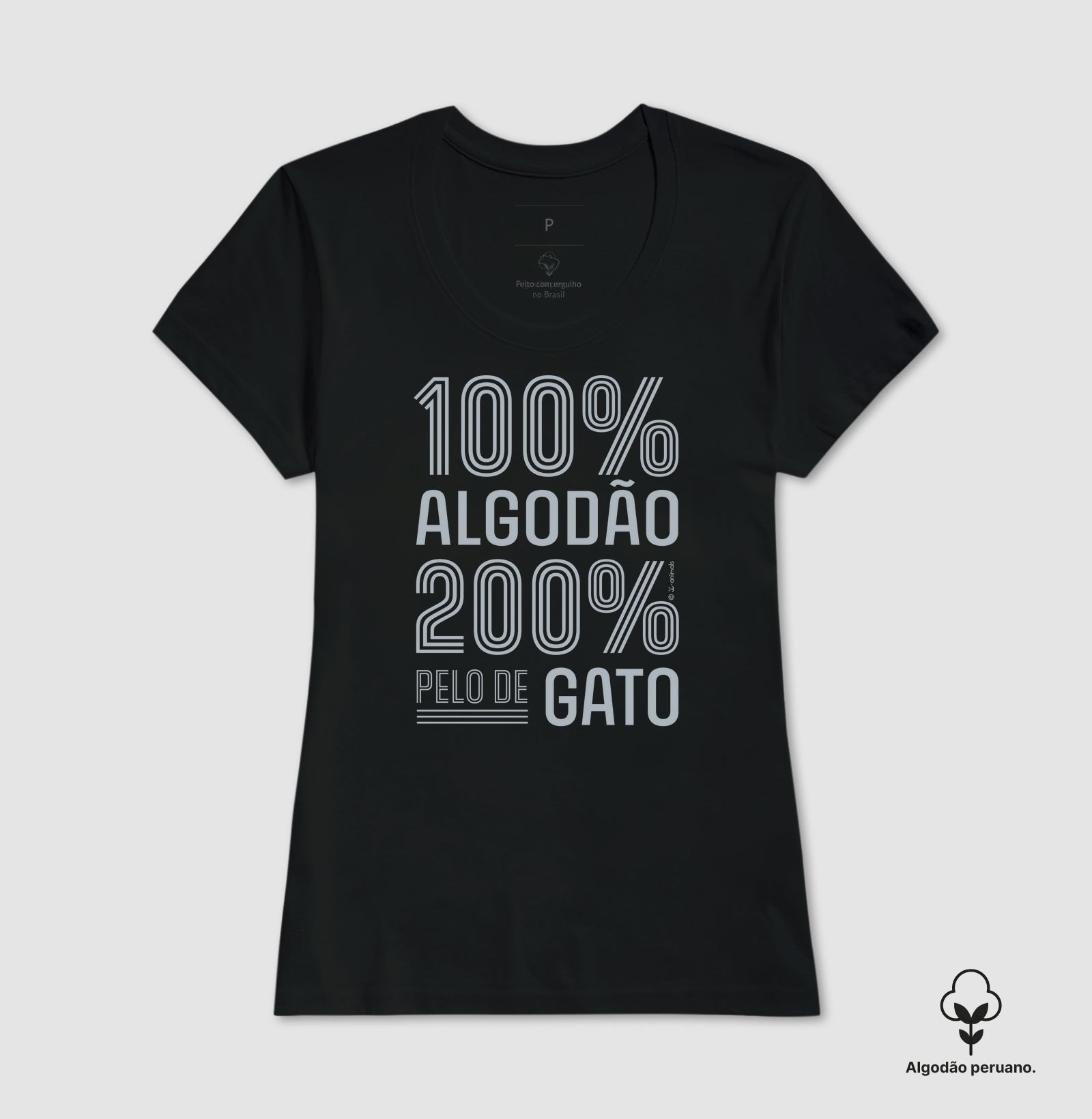 Camiseta “INCA SOFT” 200% pelo de Gato - Coleção AFETO