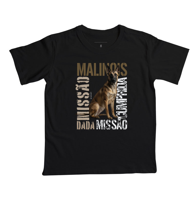 Camiseta Infantil Malinois Missão Cumprida - Essência