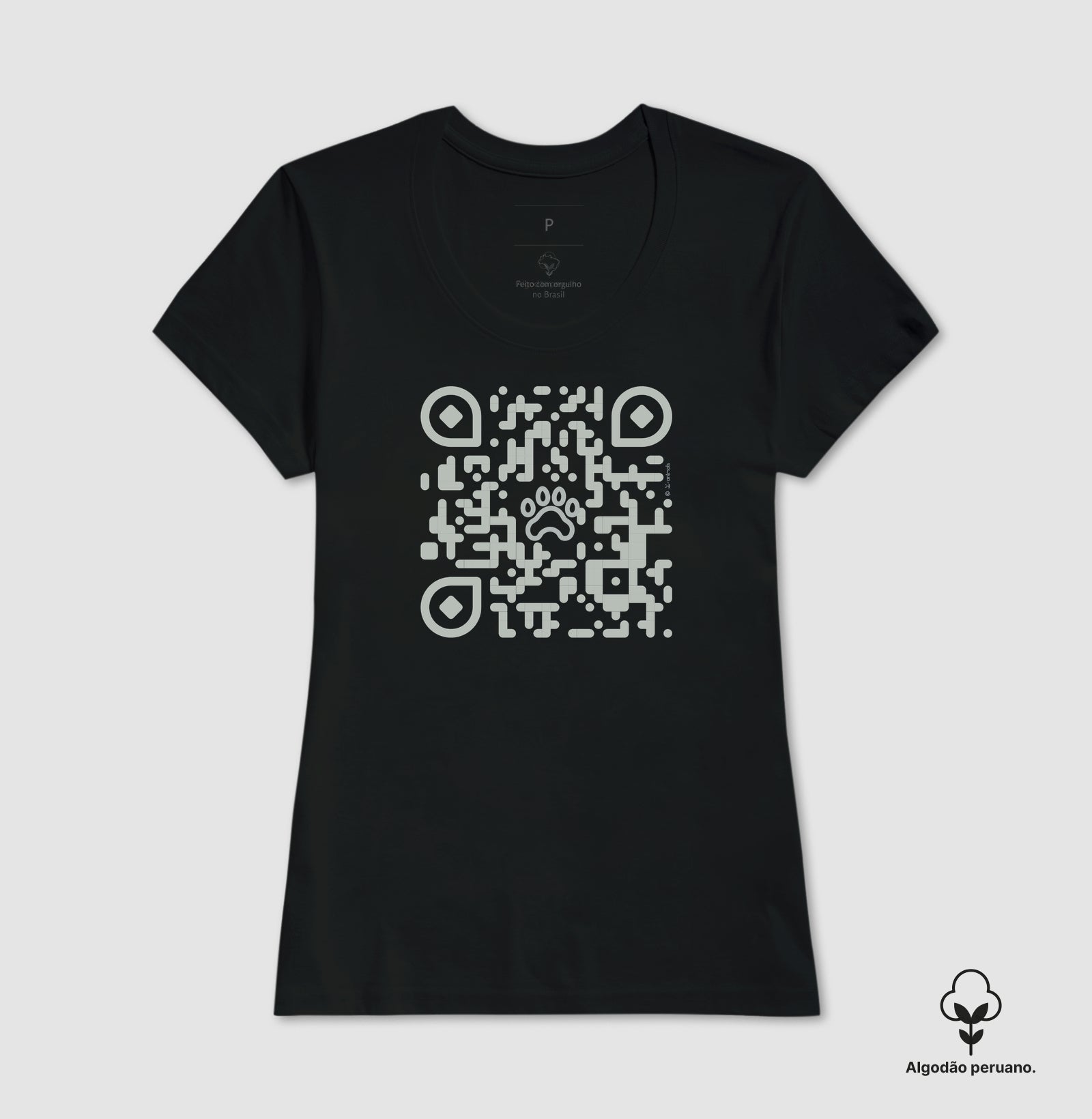 Camiseta “INCA SOFT” Pets, QR Code Declaração de Amor - Coleção AFETO