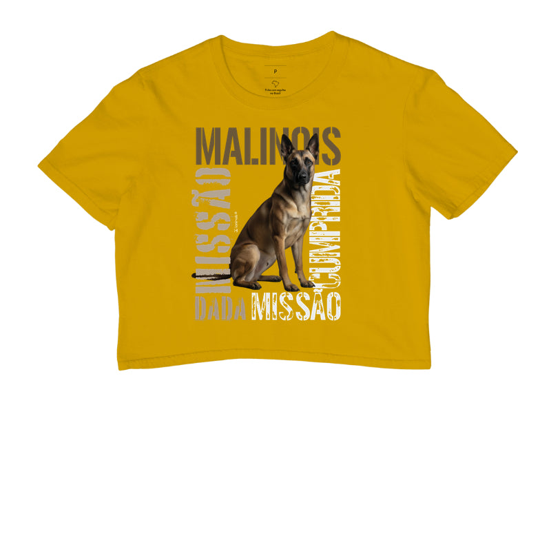 Camiseta Cropped Malinois Missão Cumprida - Essência