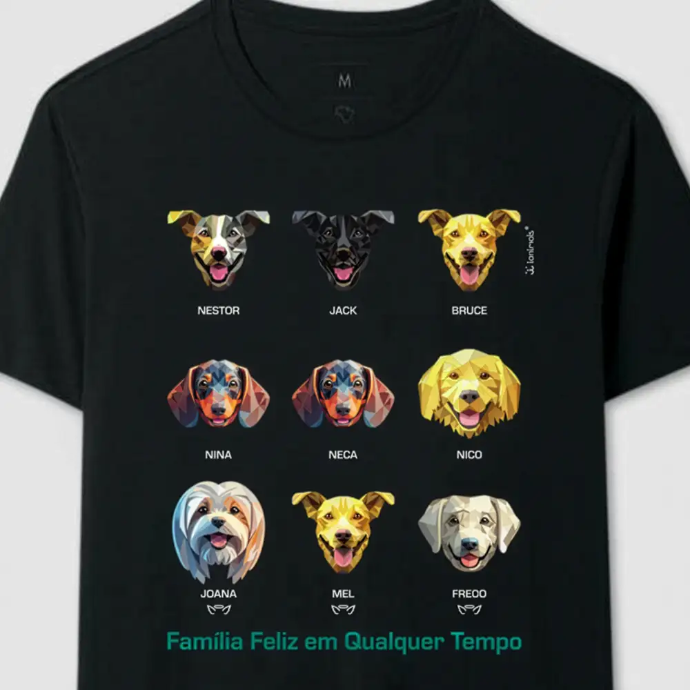 Camiseta Geoma de 1 a 9 Cães  - Personalizada