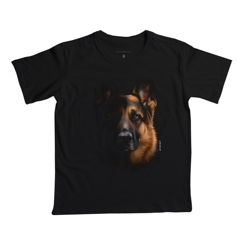 Camiseta Infantil Pastor Alemão - Retrato