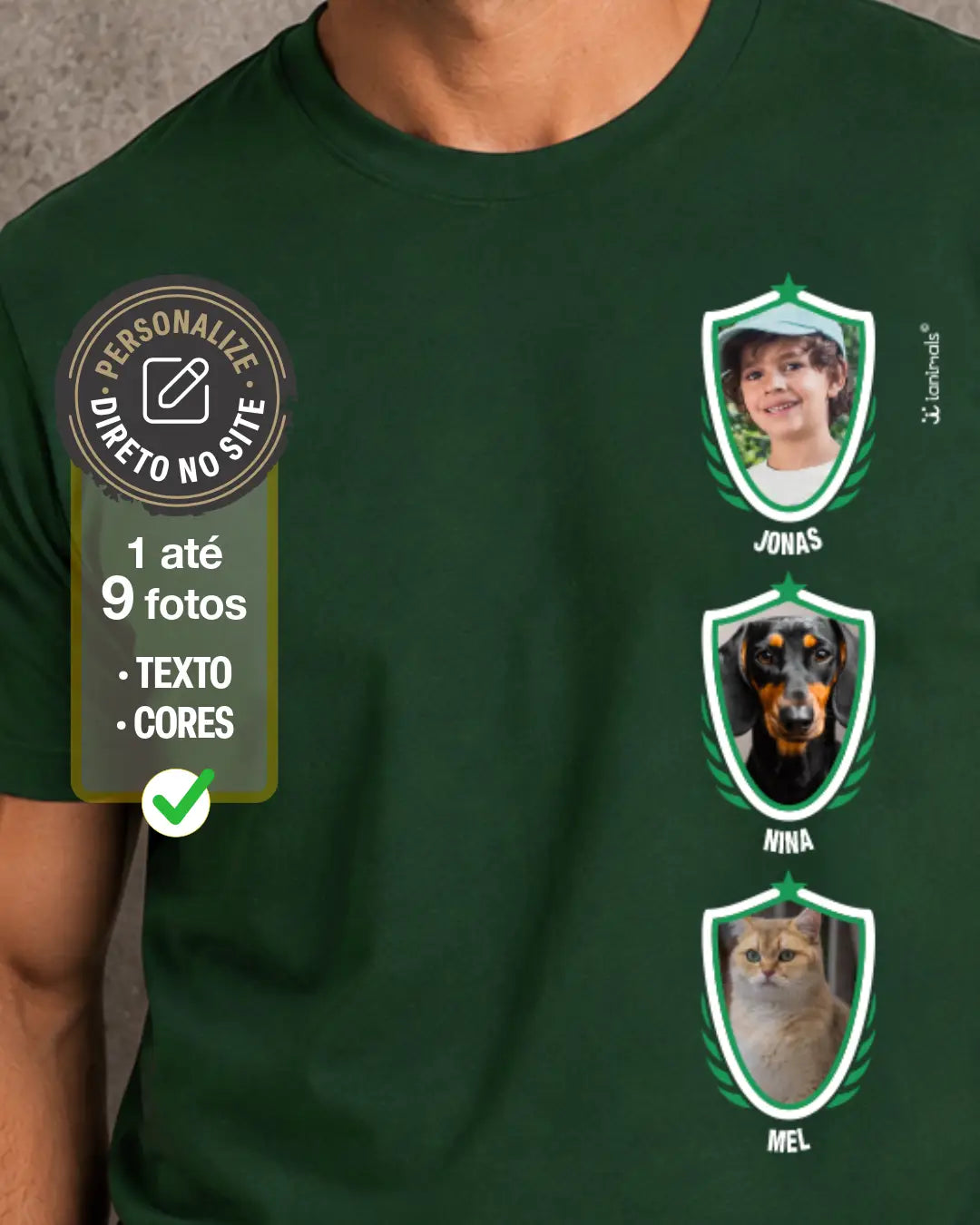 Camiseta Meu Time do Coração - 1  até 9 fotos - Personalizada