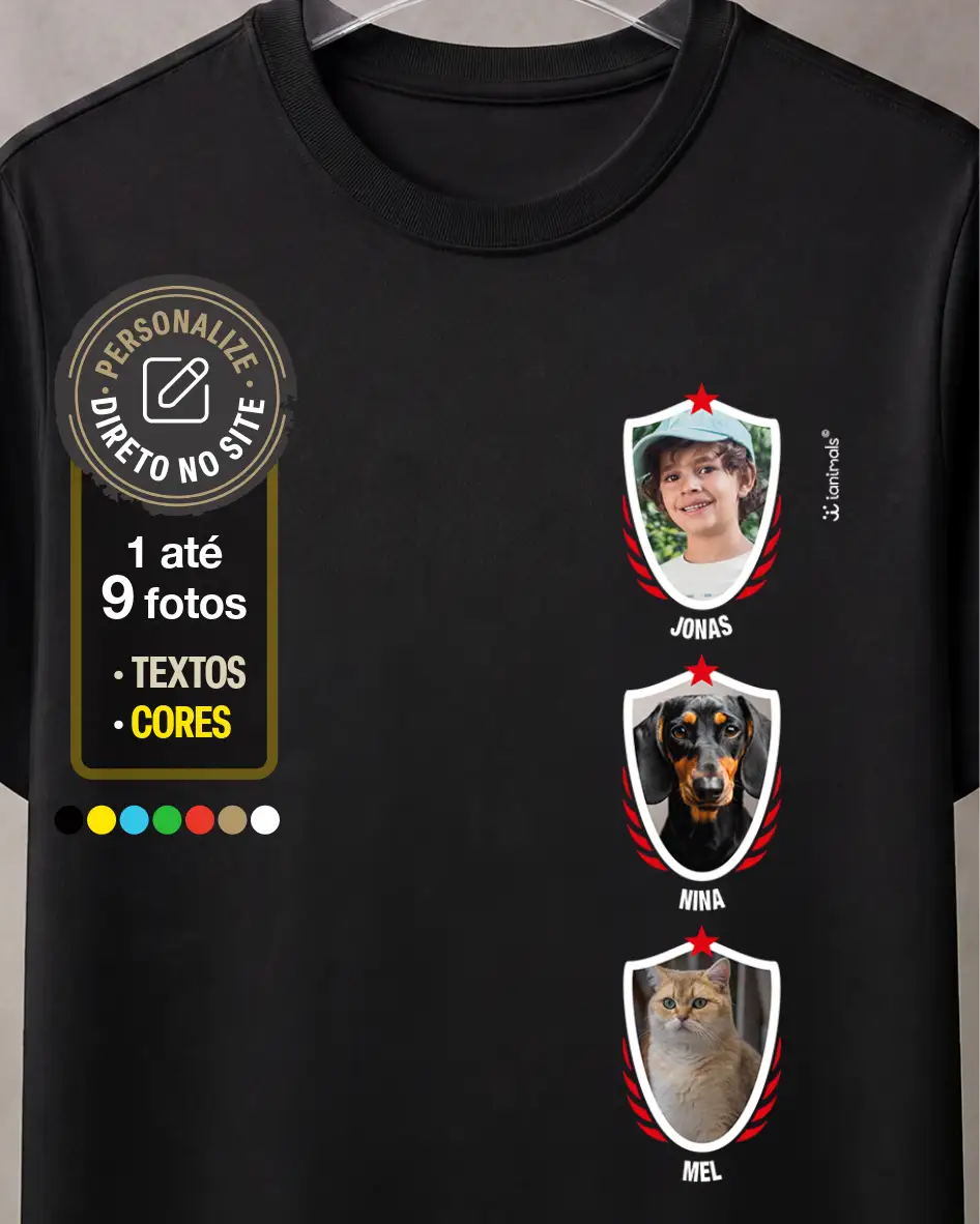 Camiseta Meu Time do Coração - 1  até 9 fotos - Personalizada