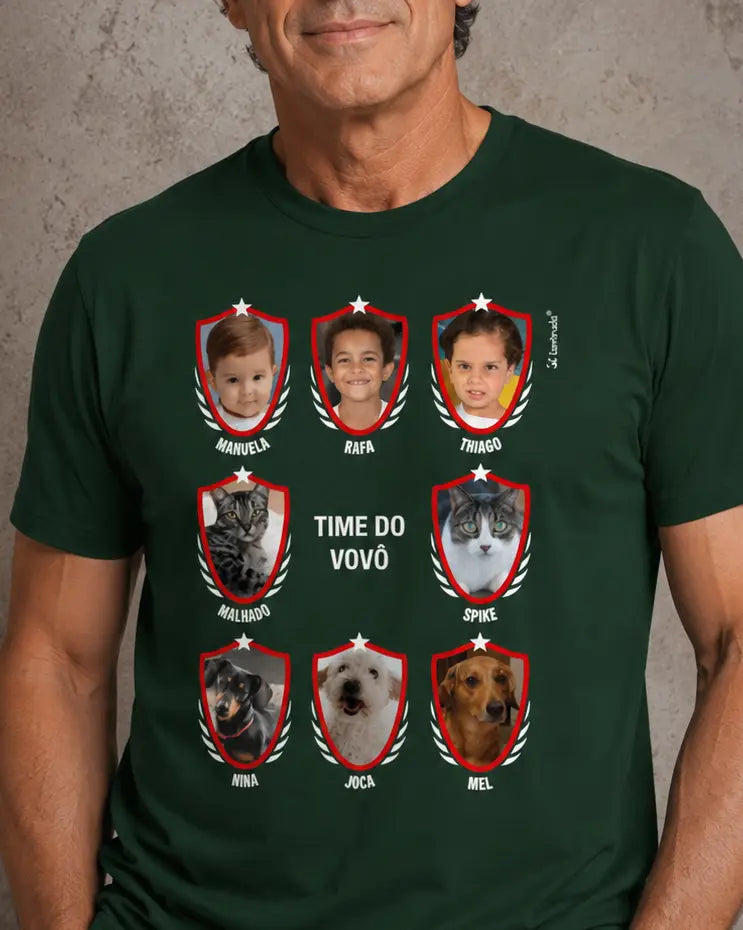 Camiseta Meu Time do Coração - 1  até 9 fotos - Personalizada