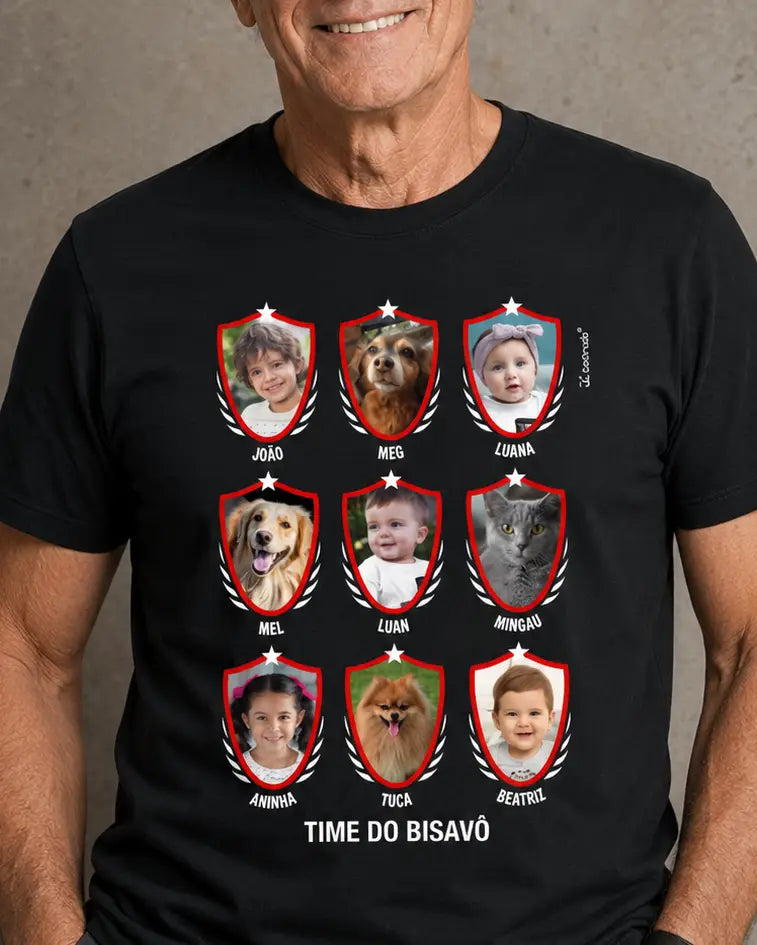 Camiseta Meu Time do Coração - 1  até 9 fotos - Personalizada