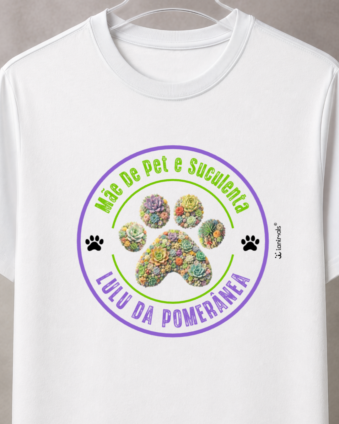 Camiseta Pata Floral com Nome do Pet - Personalizada