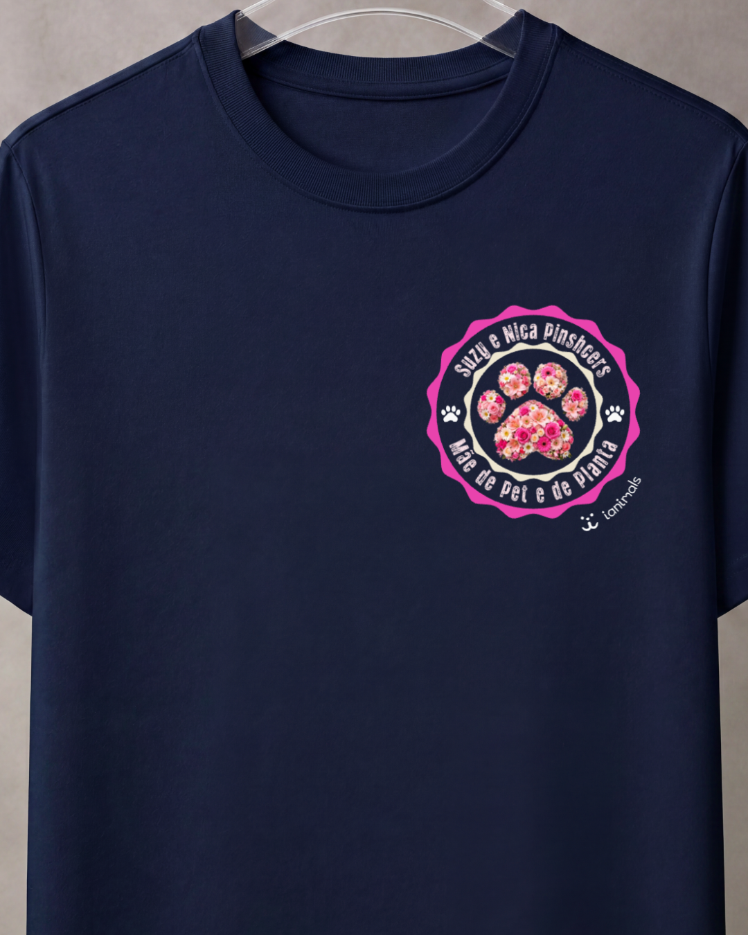 Camiseta Pata Floral com Nome do Pet - Personalizada