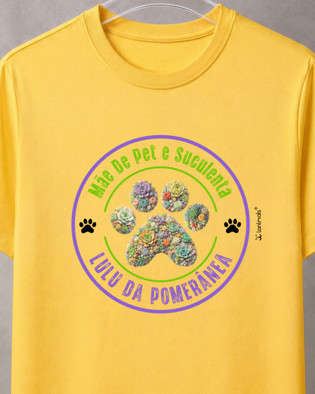 Camiseta Pata Floral com Nome do Pet - Personalizada
