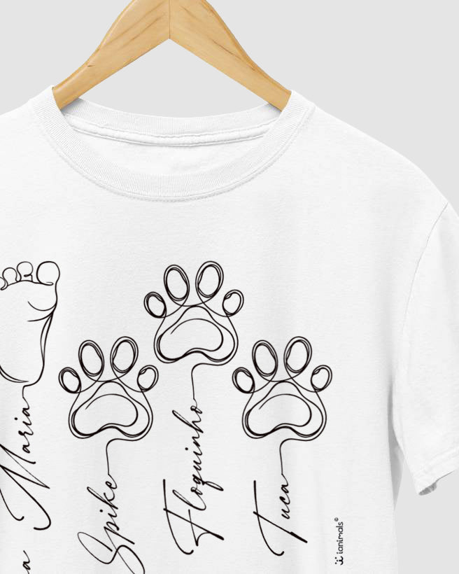 Camiseta Personalizada Pegadas, pet e bebê - iAnimals