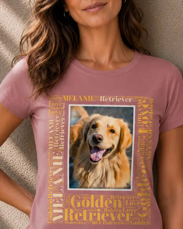 Camiseta Retrato & Moldura de Palavras - Personalizada