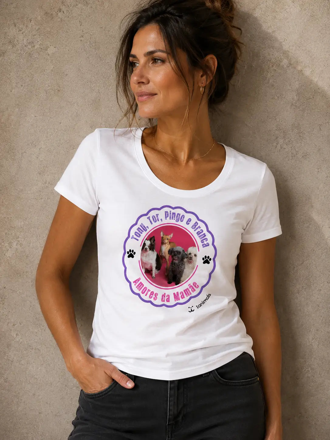 Camiseta Carimbo e Foto Pets - Personalizada | iAnimals