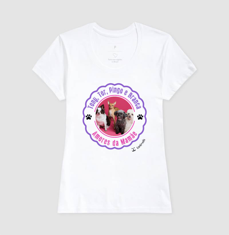 Camiseta Carimbo e Foto Pets - Personalizada | iAnimals