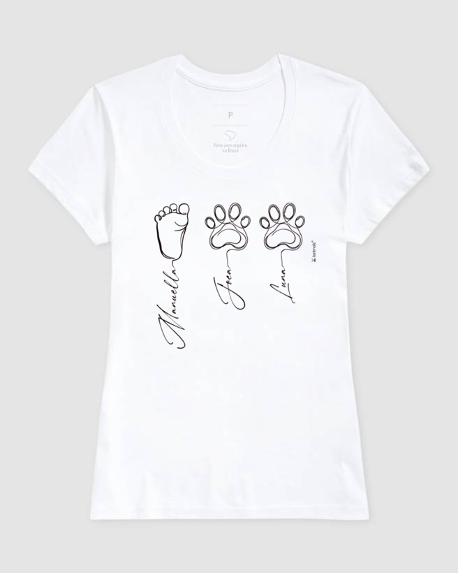 Camiseta INCA SOFT 1 a 5 Pegadas - Pet e Bebê - Personalizada