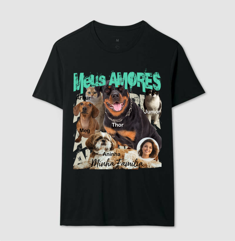 Camiseta Personalizada Bootleg Pets - até 6 fotos