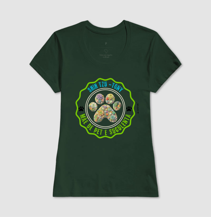 Camiseta Pata Floral com Nome do Pet - Personalizada