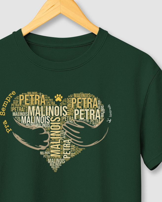 Camiseta abraço Pet - Nuvem de Palavras - Personalizada