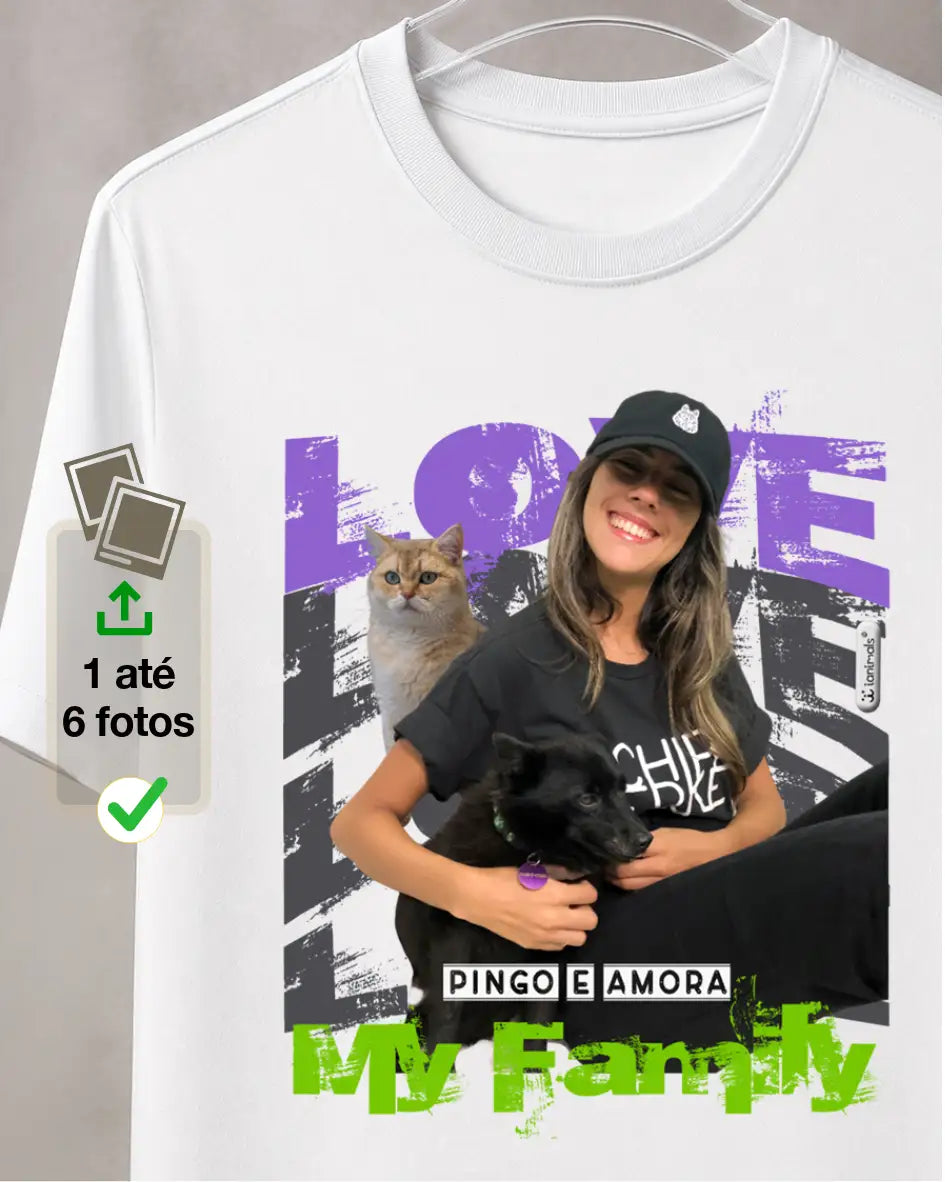 Camiseta Collage 1.0 -  até 6 fotos - Personalizada