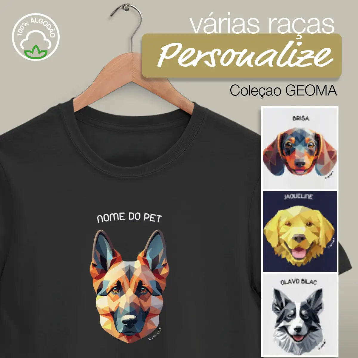 Camiseta Cachorro PERSONALIZADA - Geoma