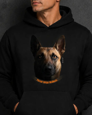 Moletom com Capuz Malinois cor Preta - Face