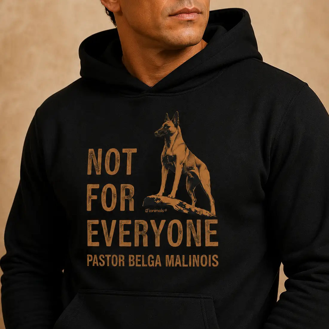 Moletom com Capuz Malinois Not for Everyone Preta3 -iAnimals1