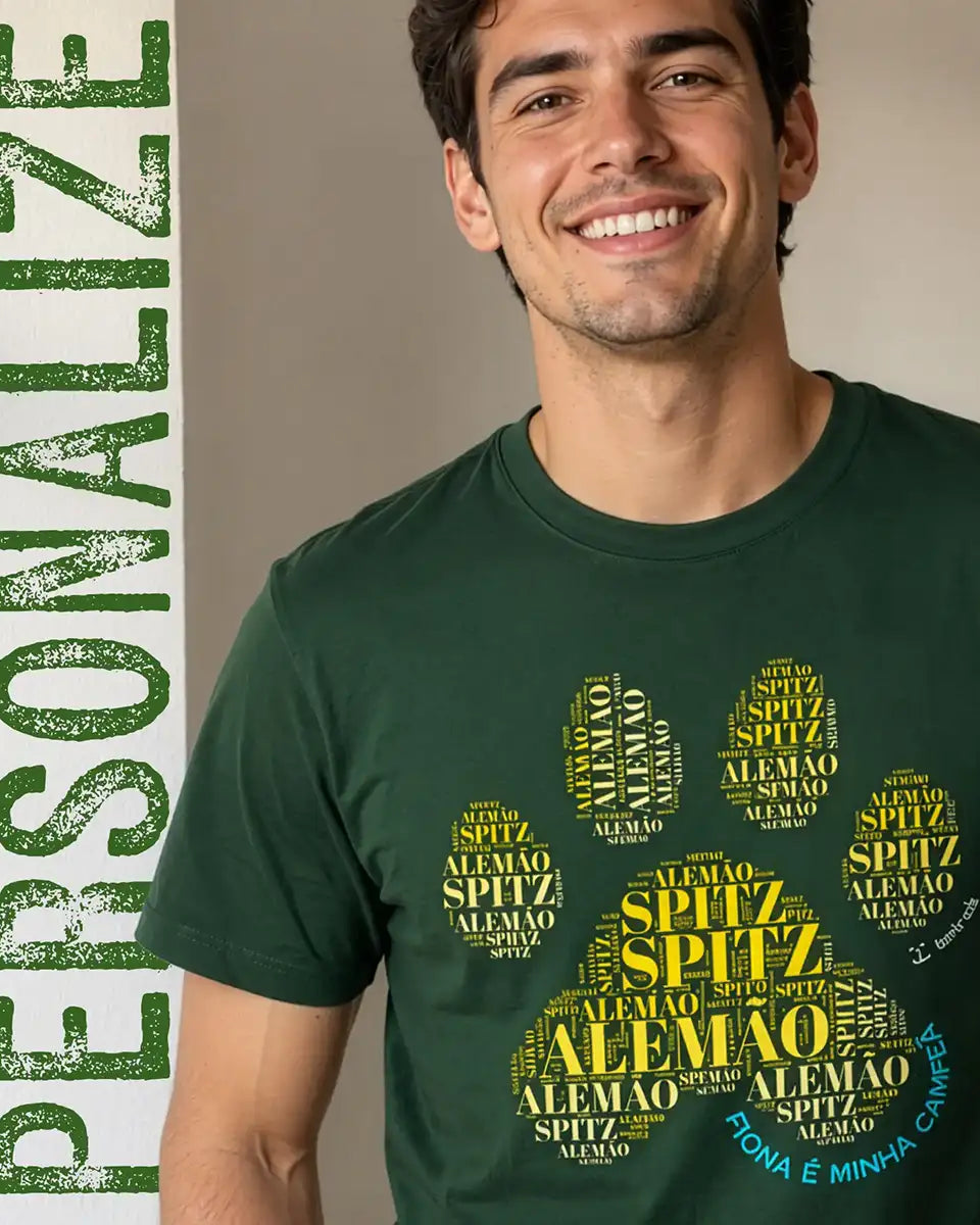 Camiseta Pata de Pet - Nuvem de Palavras - Personalizada | iAnimals
