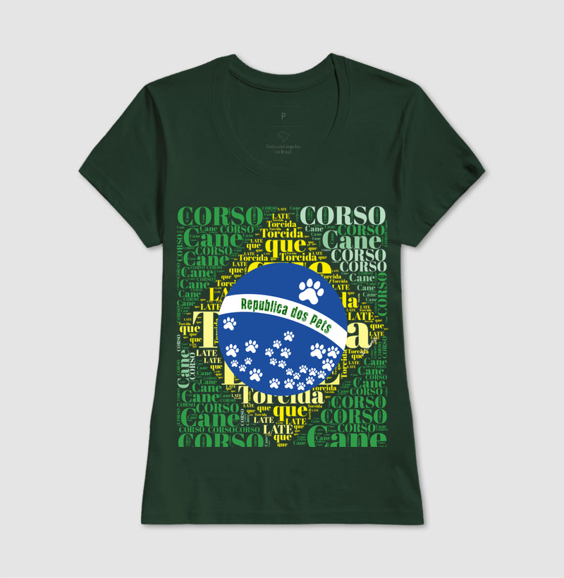 Camiseta Bandeira Brasil Pet - Nuvem de Palavras  - Personalizada