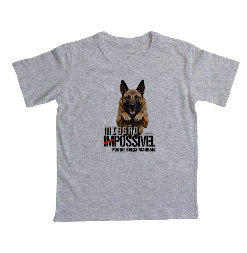 Camiseta Infantil Malinois Missão Impossível - Essência
