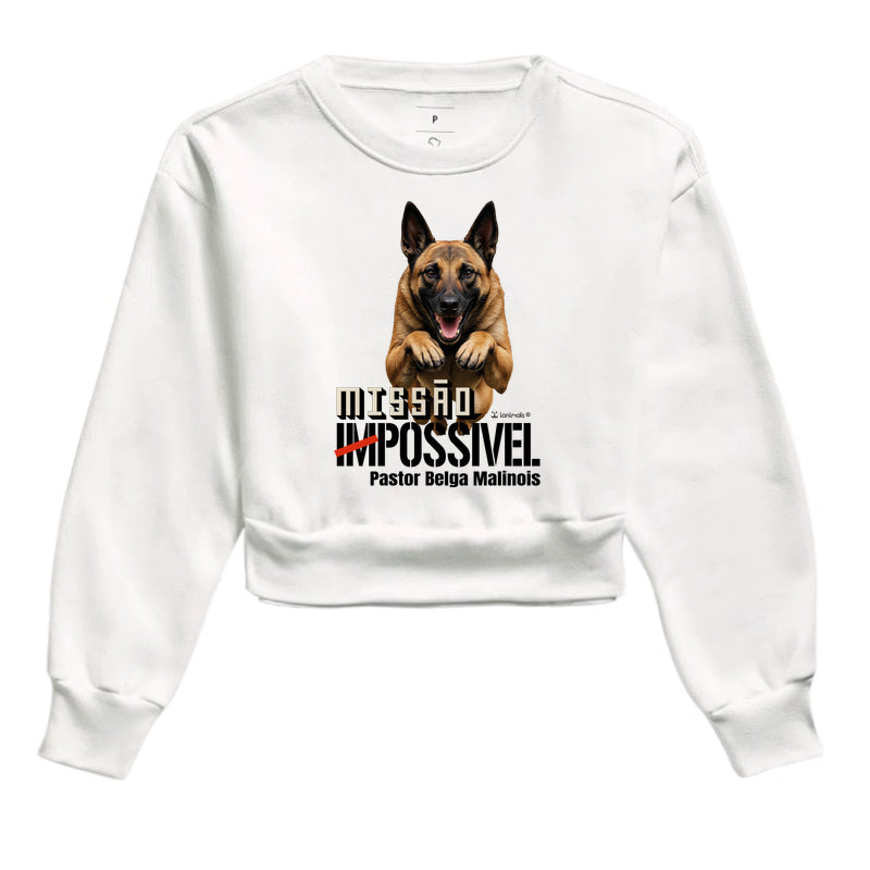 Moletom Cropped Malinois Missão Impossível - Essência