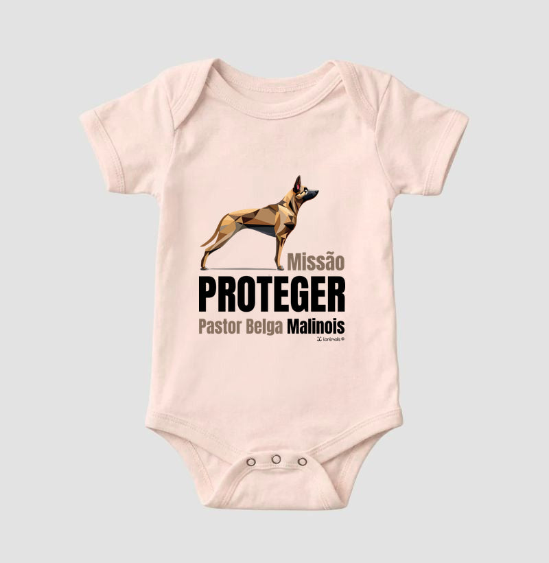 Body Infantil Malinois Missão  Proteger - Essência