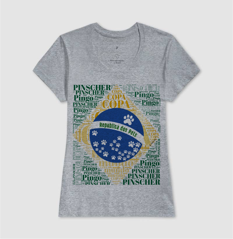 Camiseta Bandeira Brasil Pet - Nuvem de Palavras  - Personalizada