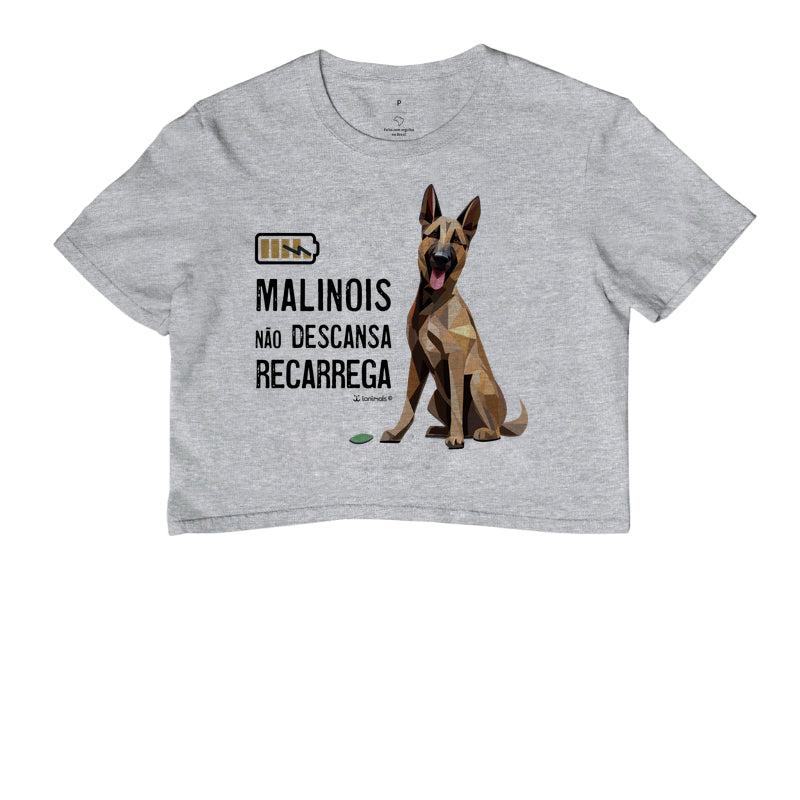 Camiseta Cropped Malinois Não Descansa - Essência