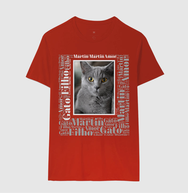 Camiseta Quadro Foto Pet - Nuvem de Palavras - Personalizada
