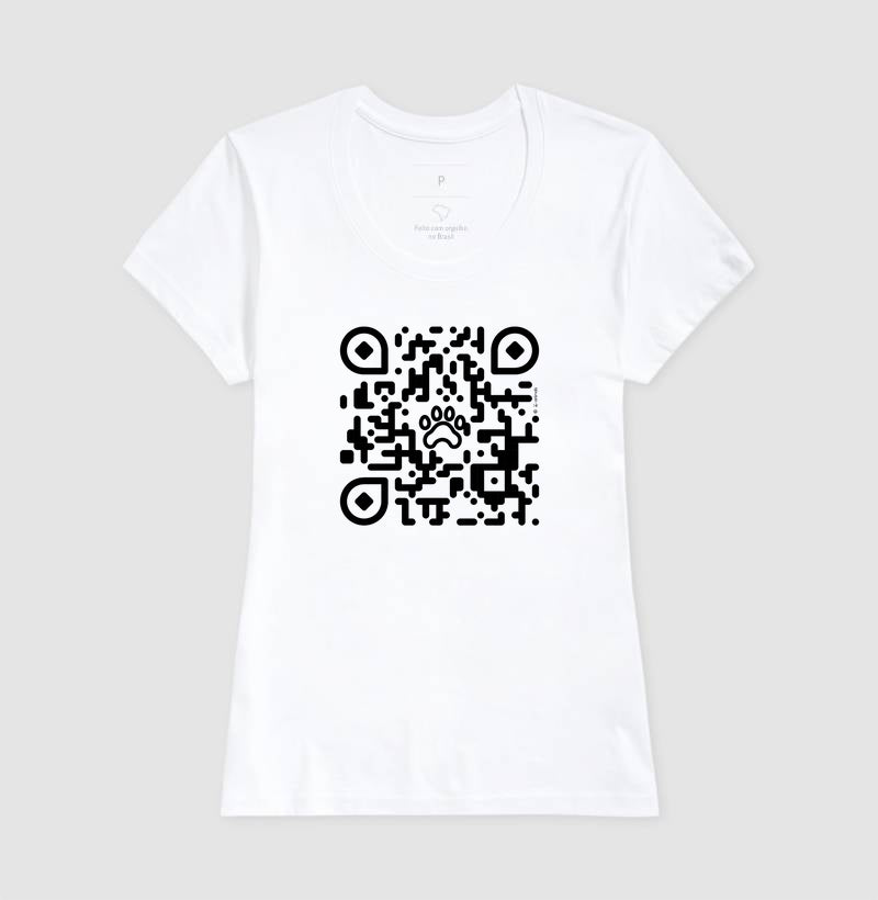 Camiseta Pets, QR Code Declaração de Amor - Coleção AFETO