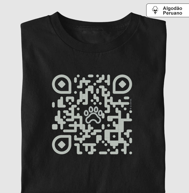 Camiseta “INCA SOFT” Pets, QR Code Declaração de Amor - Coleção AFETO